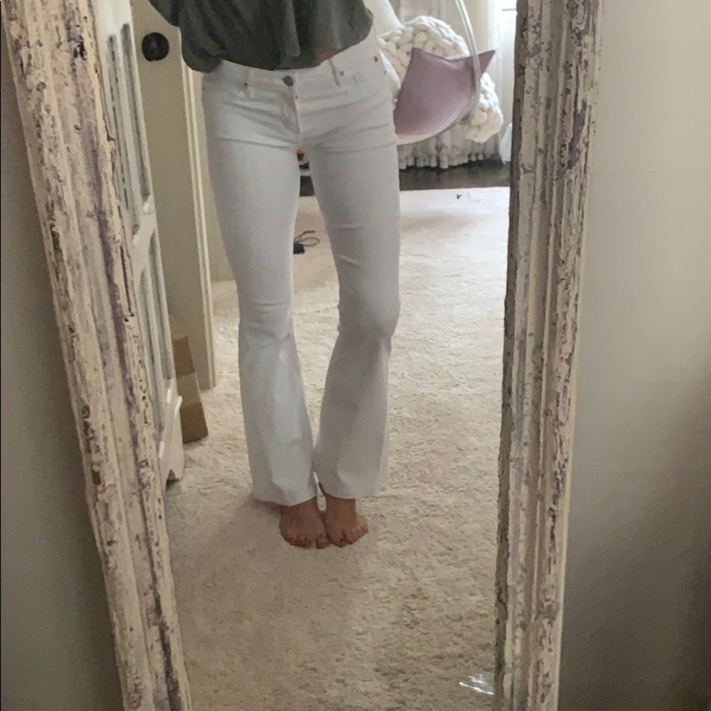 Hudson white flare jeans